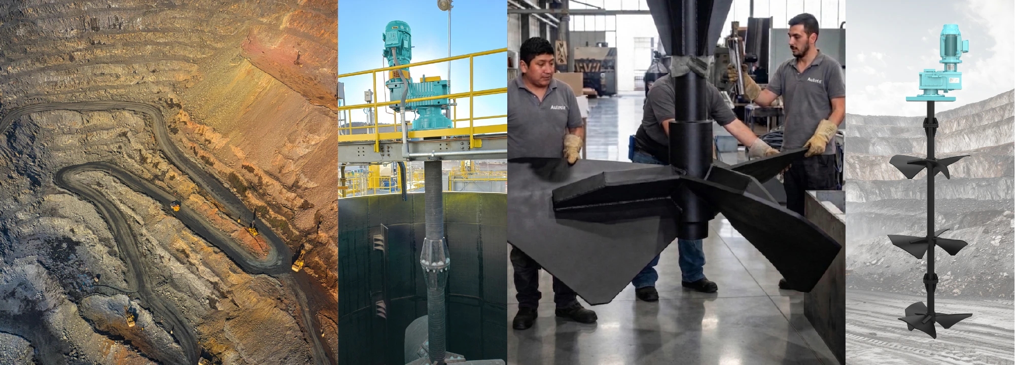 Mining agitators for high-volume, high-solids-content processes.