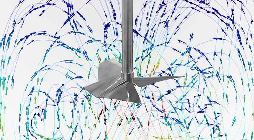 Línea de flujo para agitador vertical Inter RTN.