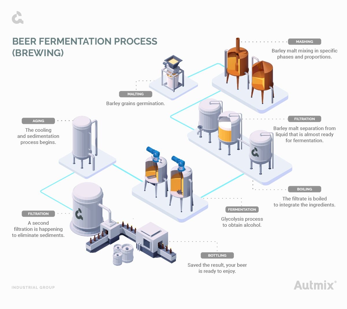 Brewing process infographic.