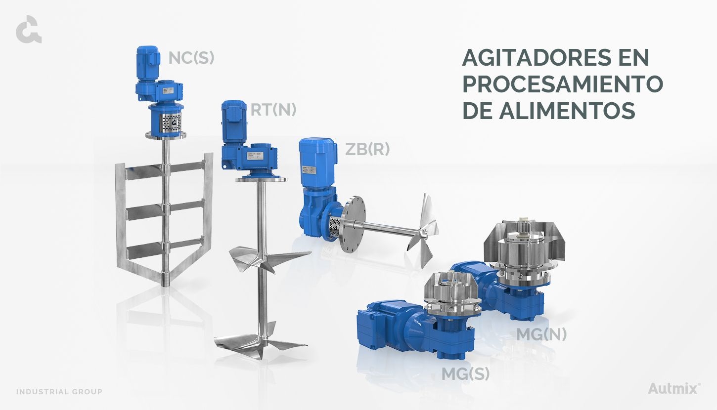 Agitadores industriales para alimentos y bebidas.