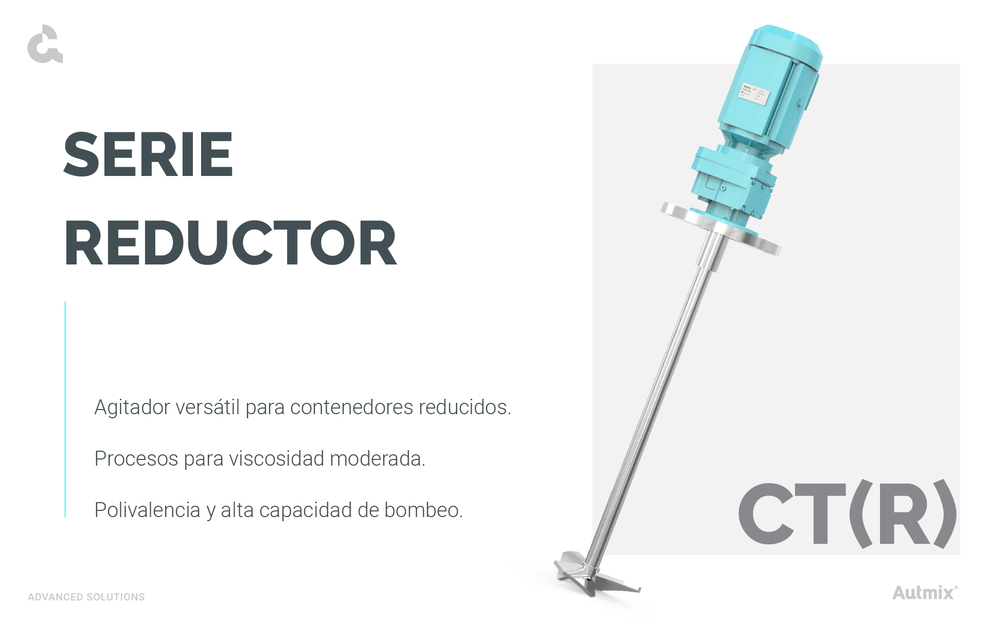 Agitador compacto industrial con reductor.