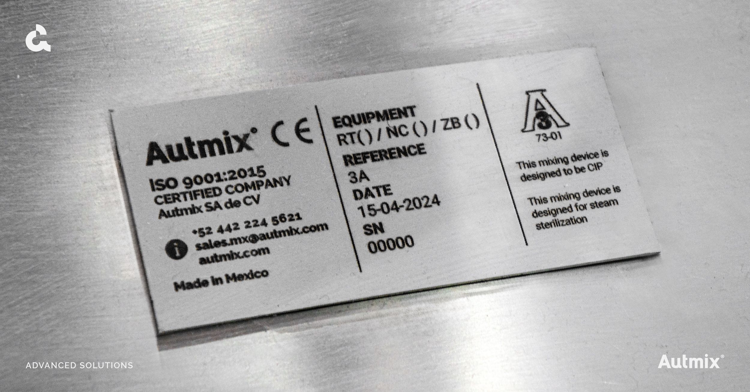 Certificación 3A para equipos de Autmix.