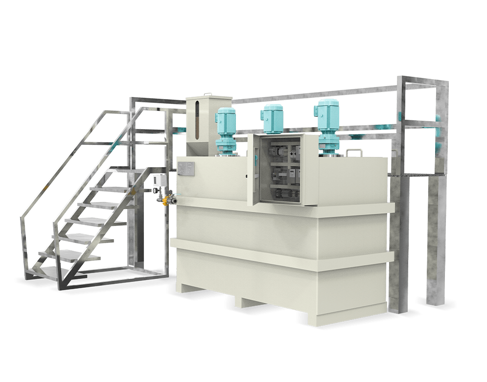 Autofloc es un preparador automático de polímeros para facilitar el tratamiento del producto.