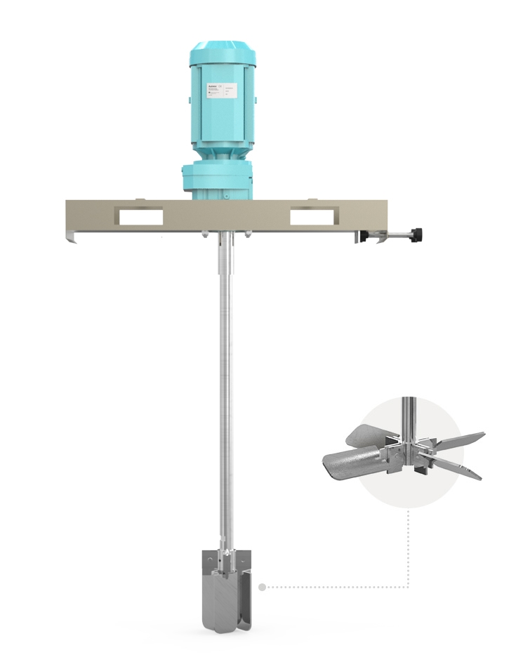 IBC mixer for a secure and portable fluid processing.