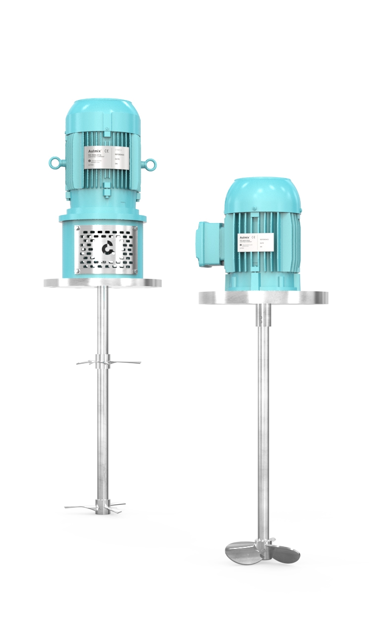 Pneumatic compact agitator that works at synchronism velocity.