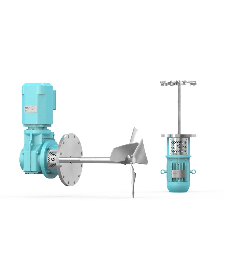 El agitador ZBR de Autmix es un agitador horizontal y de fondo con reductor para control de la operación.