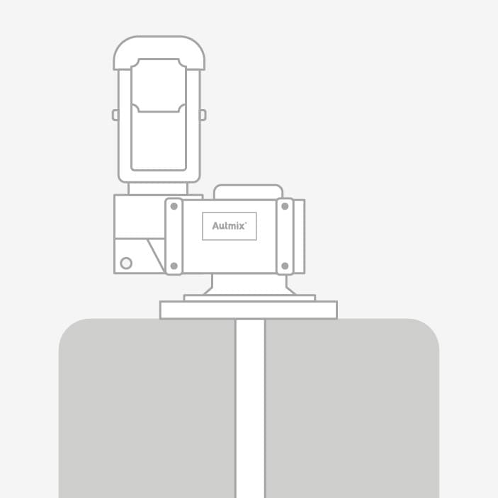 Plate mounting option for Inter RT(G) industrial agitator.