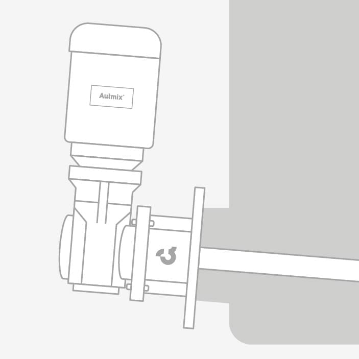 Opción de montaje tipo linterna para agitador horizontal.