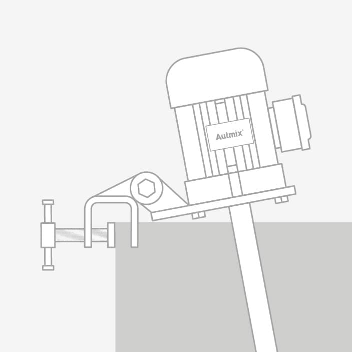 Clamp mounting option for compact industrial agitator