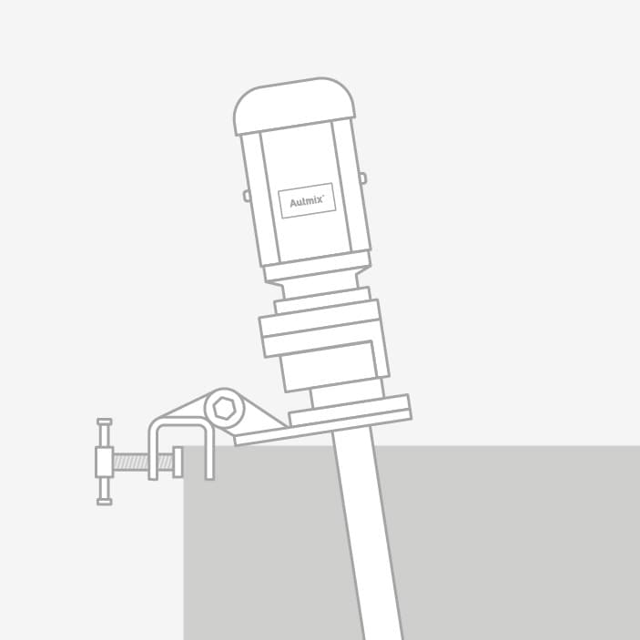Mounting option clamp style for compact agitators.