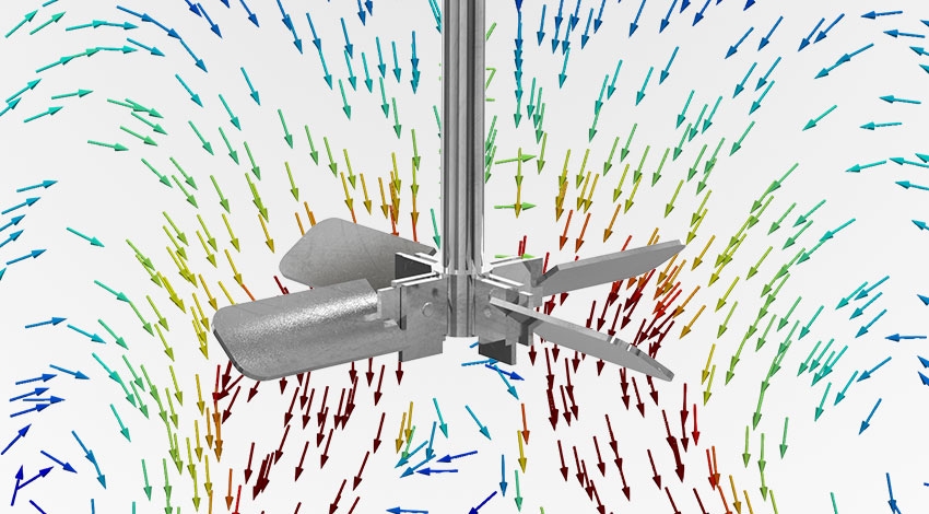 Líneas de flujo con turbina axial