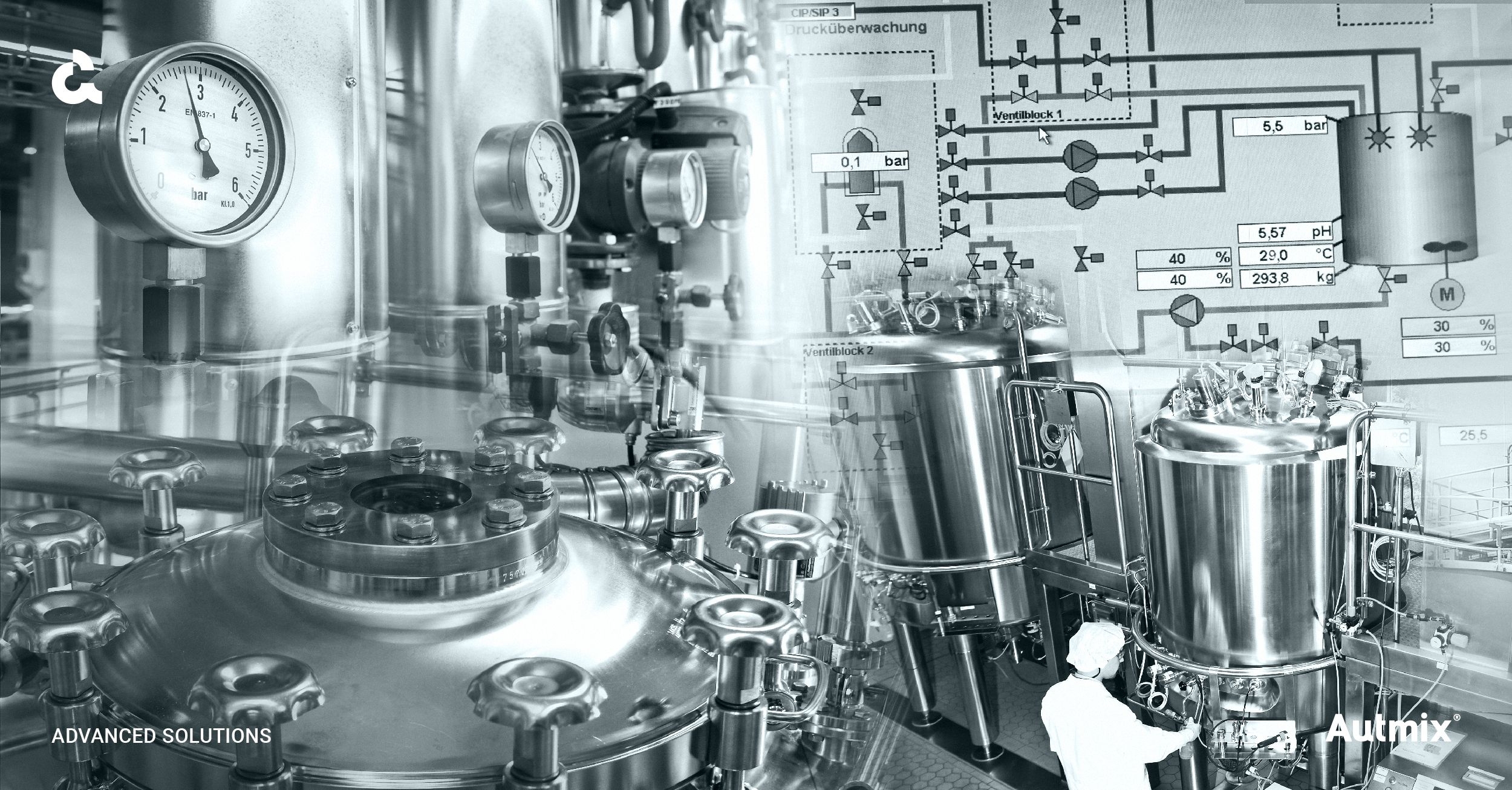 Industrial bioreactors for fermentation operations.