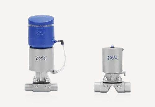 Diaphgram valves of Alfa Laval that regulate the fluid in hygienic process.
